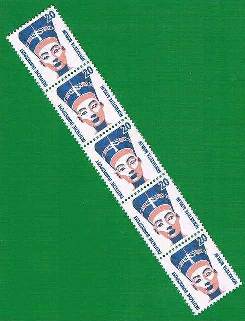 Bund DS SWK RM 5er Streifen mit Senkrechter Nummer Mi.Nr. 1398 Postfrisch 5x20Pf