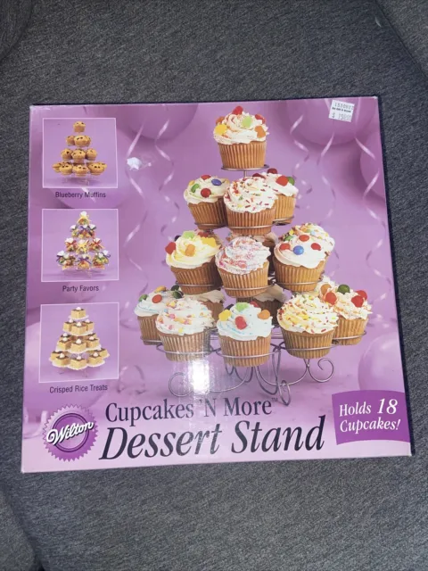 Wilton Cupcakes N More Dessert Stand Holds 18 Muffins Wedding Party Orig Box
