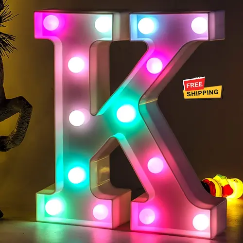 Light Up Letters - Battery Powered Color Changing Colorful Marquee LED Alphabet