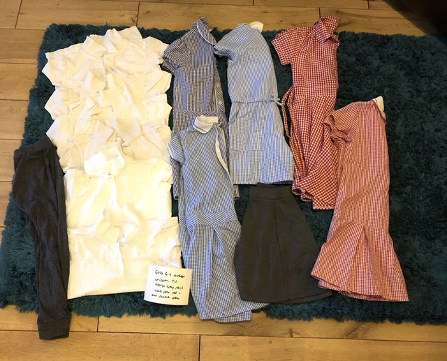 Abito polo bianco bambina 6-7 anni fascio uniforme scolastica TU George