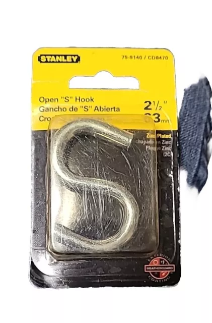 Stanley  Open "S" Hook 2 ½" 63mm Weatherguard Coating 75-9150 / CD8470