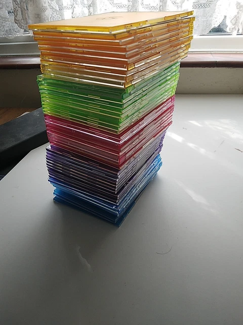 Jewel Cases Single Tray - Multi Coloured Joblot Bulk x 47 Used