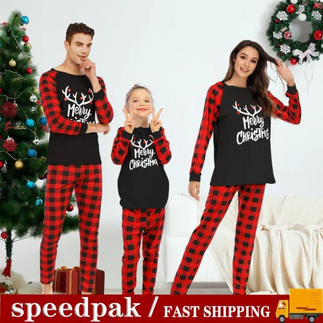 Family Matching Adult Kids Christmas Pyjamas Xmas Nightwear Pajamas Pjs Set UK ☆
