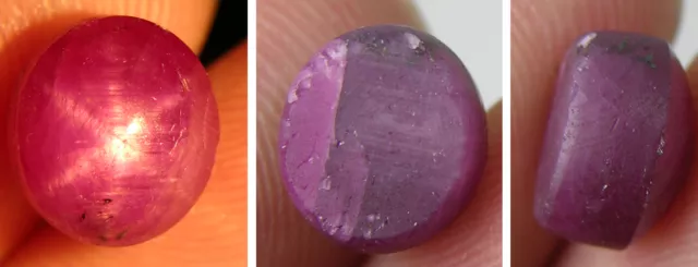 4,65 ct Inde 100 % naturelle non traitée étoile rouge violet cabochon pierre précieuse cabochon