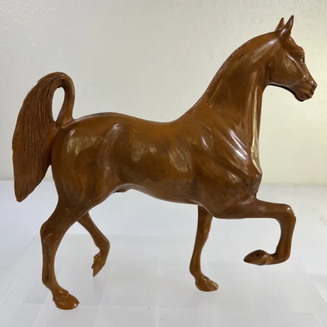 Vtg 1960s Hartland Horse Stallion Walnut Woodcut 3 Gaited Saddlebred Glossy 9"!