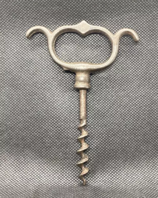 Old Antique Four Finger Pull Corkscrew Cast Iron Cork Screw Bottle Opener 4.5 In