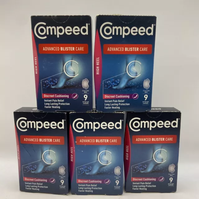 5 Packs Compeed Advanced Blister Care High Heel Gel Cushions, 9 Ct New