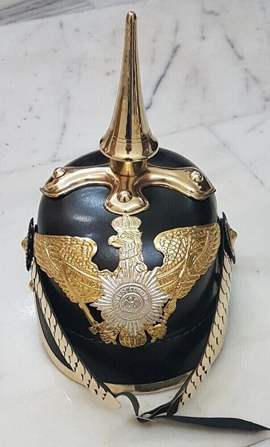 Casque Impérial Prussien Pickelhaube - Reproduction En Cuir - Neuf - Thème Militaria - Fabriqué En Inde