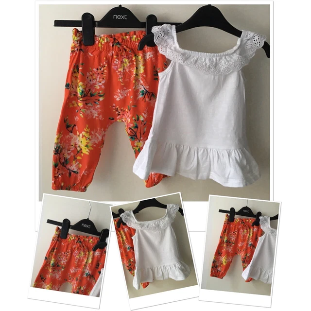 Top estivo floreale Next per bambine & F&F grazioso bianco 3-6 mesi