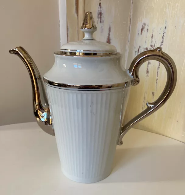 Grande Théière Cafetière Blanche en Porcelaine VINTAGE parfait État