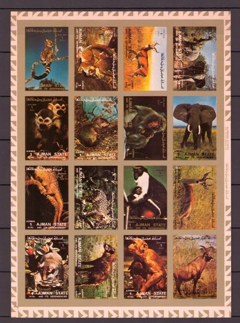 Umm Al Qiwain = Nr. 2685-2700 B Postfrisch Grossbogen Wildtiere