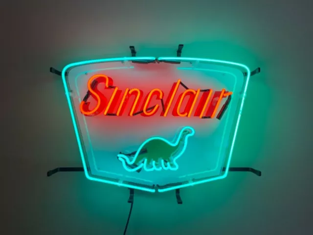 Sinclair Dino Gasoline Oil Gas 20"x16" Neon Light Sign Lamp Decor Wall Room Bar