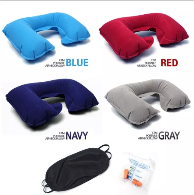 Inflatable Air Pillows Cushions Travel U Shape Neck Head Rest Airplane Gift