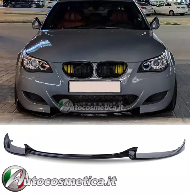 Spoiler anteriore labbro lama paraurti nero lucido per BMW Serie 5 E60 E61