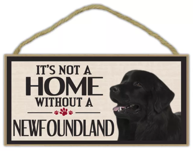 Wood Sign: It's Not A Home Without A NEWFOUNDLAND (NEW FOUNDLAND) | Dogs, Gifts