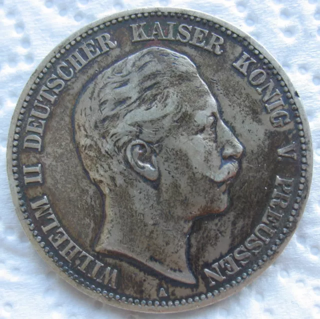 1907-A German Prussia Silver 5 Mark