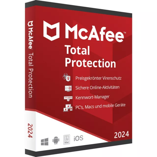 McAfee Total Protection 2024 | 1/ 3/ 5/ 10 Geräte 1-3 Jahre | Neu