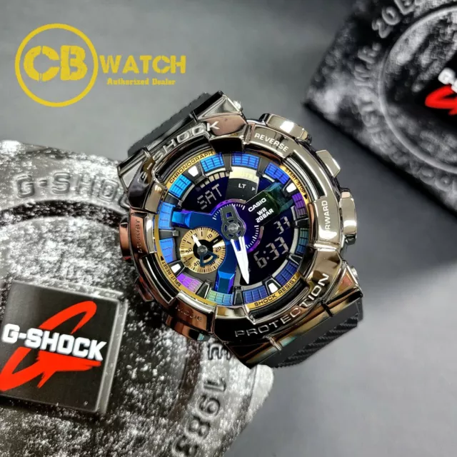 Casio G-Shock GM-110B-1A Stainless Steel Bezel Distinctive Design Men's Watch
