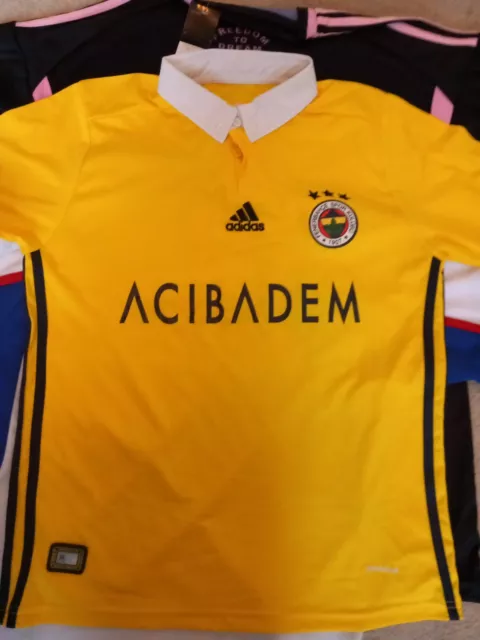 Fenerbache 2017/18 Adidas Home Football Shirt TRIKOT Small. Turkey Soccer. Yello