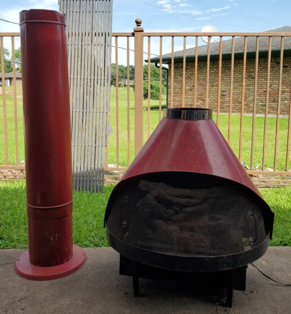 Vintage Red Preway Freestanding Cone Fireplace / Heater Mid-Century Modern