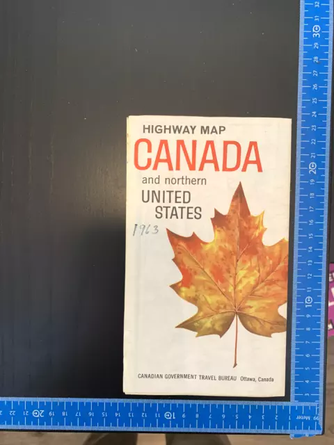 Vintage 1963 Highway Map of Canada and northern United States