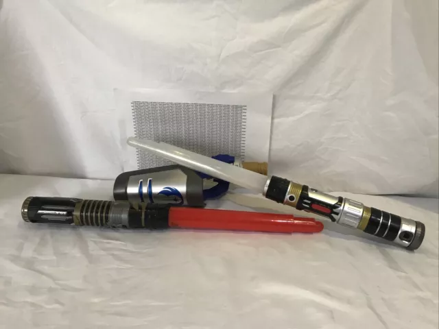 STAR WARS 2 x LIGHTSABERS BUILD YOUR OWN HASBRO 2016 WITH LIGHT & SOUND COSPLAY