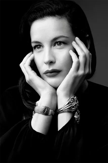 Liv Tyler Sexy Female Model Photo Black And White Wall Home Decor - POSTER 20x30