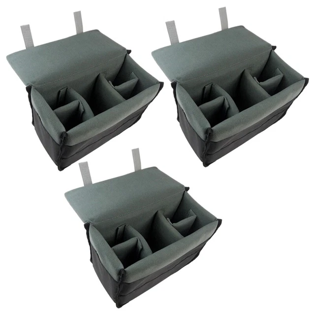 3X Padded  Bag Insert Liner Case for DSLR Camera, Lens and Accessories BlackH7L3