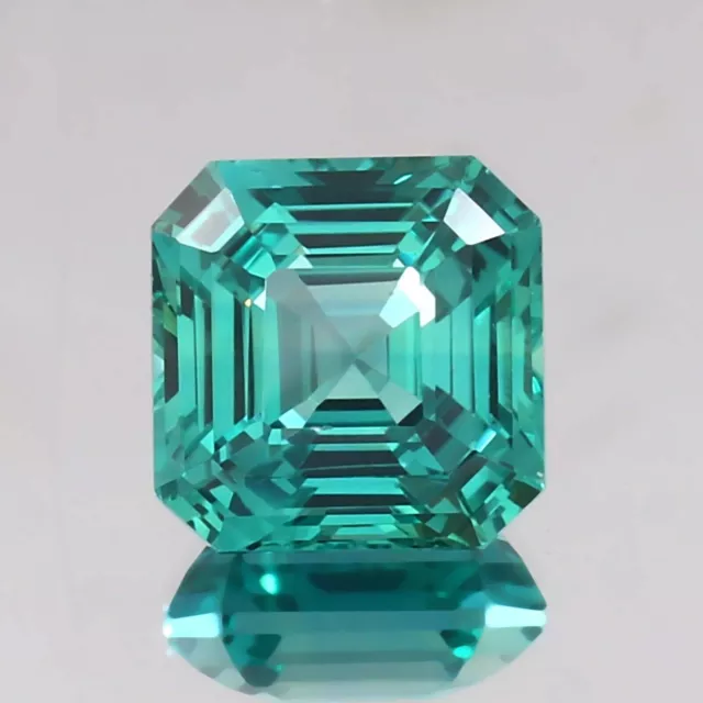 Natural Ceylon Blue Green Sapphire Certified Asscher Cut Loose Gemstone 25.55 Ct