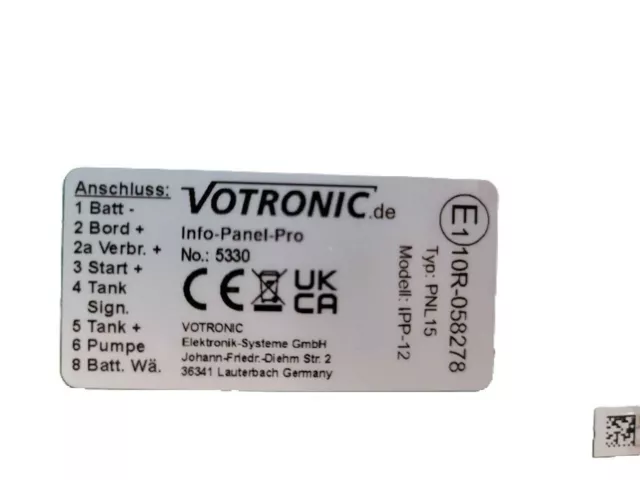 Votronic 5330 Info Panel Pro LCD- Kontrollboards, 12 V 3