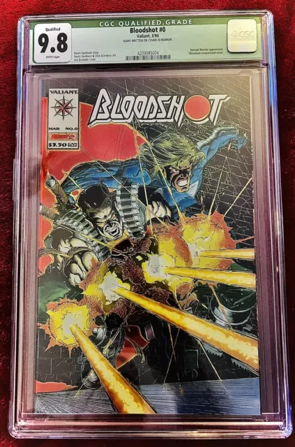 🔑 Bloodshot 0 GOLD Edition CGC 9.8 SIGNED by Joe Quesada. STAINED GLASS ERROR!