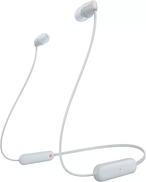 Sony WI-C100 Wireless in-Ear Bluetooth Headphones with Built-in Microphone,White