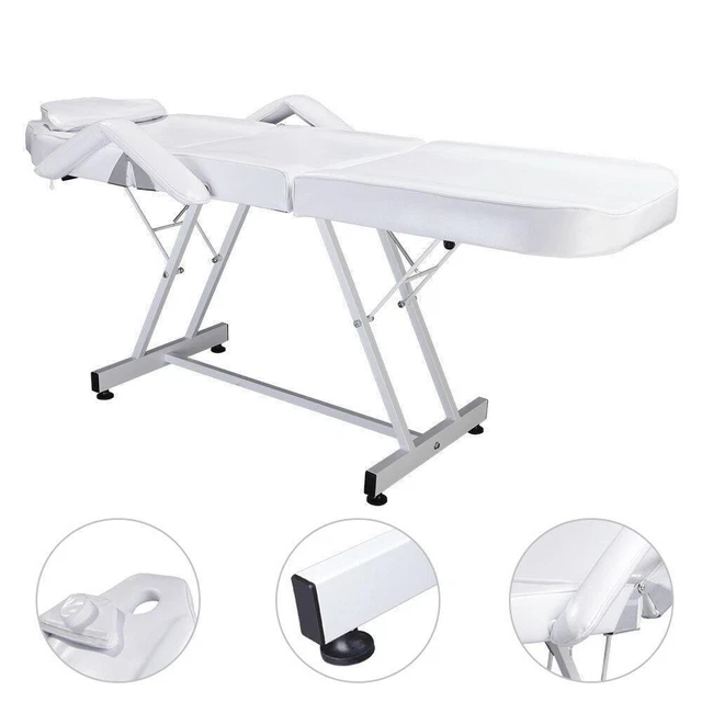 NEW Adjustable Spa Facial Tattoo Massage Bed Chair Beauty Equipment Salon White NEW Adjustable Spa Facial Tattoo Massage Bed Chair Beauty Equipment Salon White