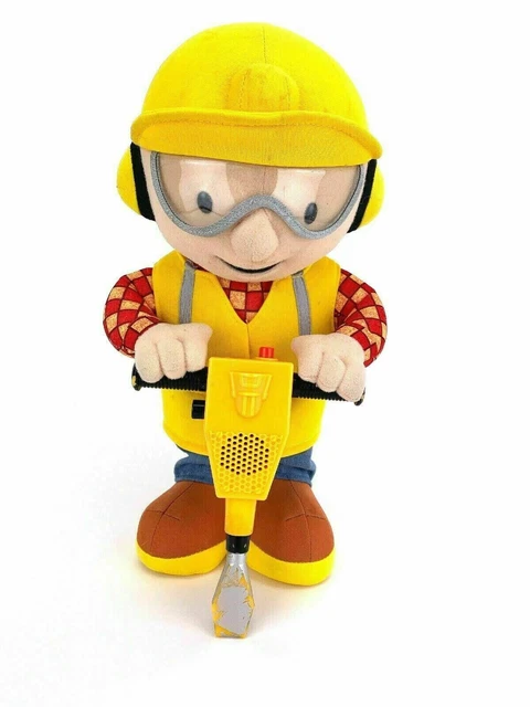 BOB THE BUILDER Animated Talking Plush Toy Jackhammer YELLOW VEST bob-the-builder-animated-talking-plush-toy-jackhammer-yellow-vest