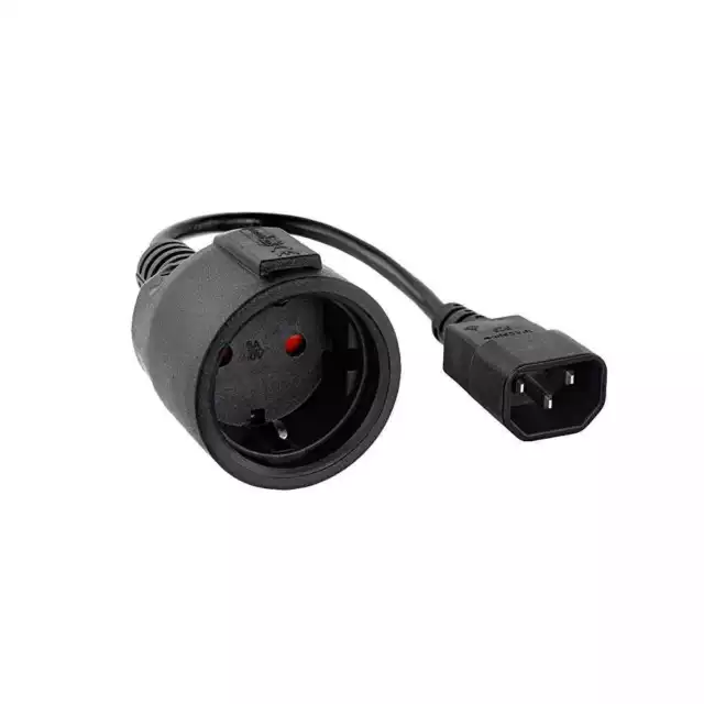 Nanocable - Adaptador de Alimentación C14 M a CEE7 H, 16 A, 25 cm