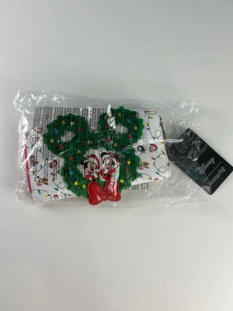 NWT Loungefly Disney Mickey & Minnie Mouse Christmas Wreath Wallet🎄✨