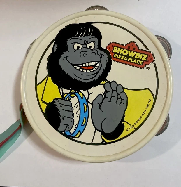 Vintage *RARE* 1986 Chuck E Cheese Showbiz Pizza Time Tambourine FATZ Geronimo Vintage *RARE* 1986 Chuck E Cheese Showbiz Pizza Time Tambourine FATZ Geronimo