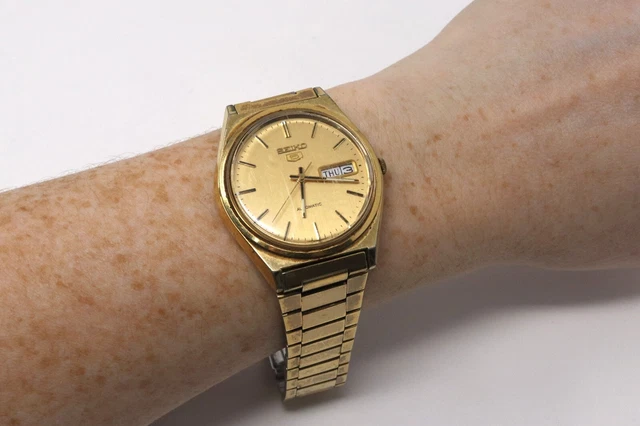 A SUPERB VINTAGE Gents Gold Plated Seiko 5 Series Automatic Wristwatch  A/F#28777 EUR 19,36 - PicClick FR