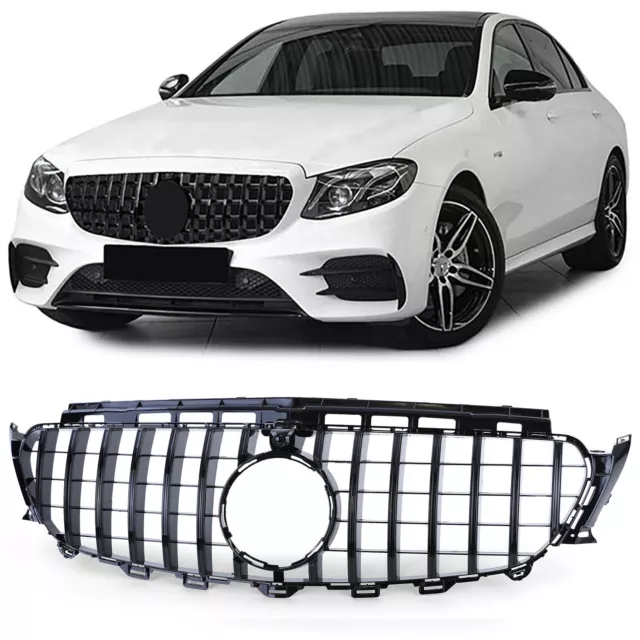 Compatible pour Mercedes Classe E W213 S213 2016-2020 Sport Calandre Noir Eclat