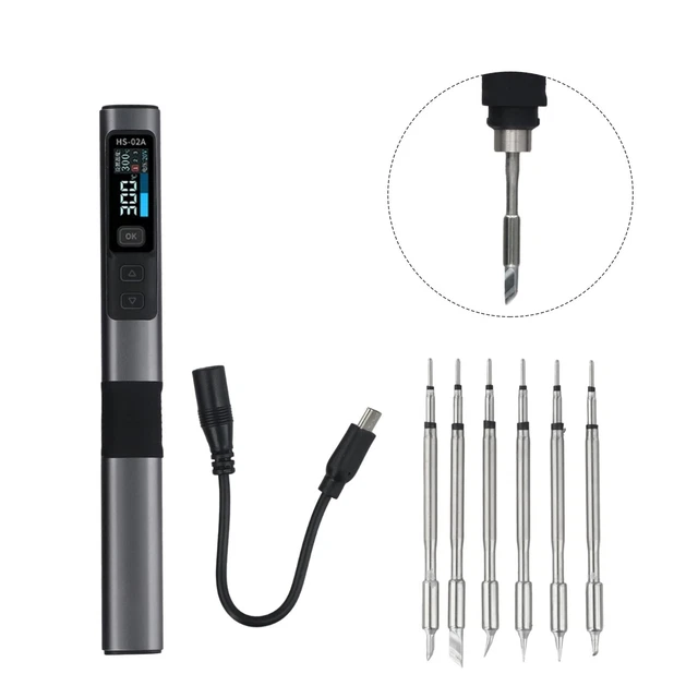 HS-02 Kit Saldatore Digitale Intelligente 100W Mini Penna per