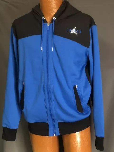 Air Jordan Leggero Felpa con Cerniera Uomo Media Blu Nero Basket Corsa Jogging