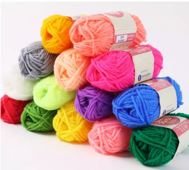 12 Mixed Yarn Wool Job Lot Knitting Crochet Squares Pompom Crafts Toys Bundles