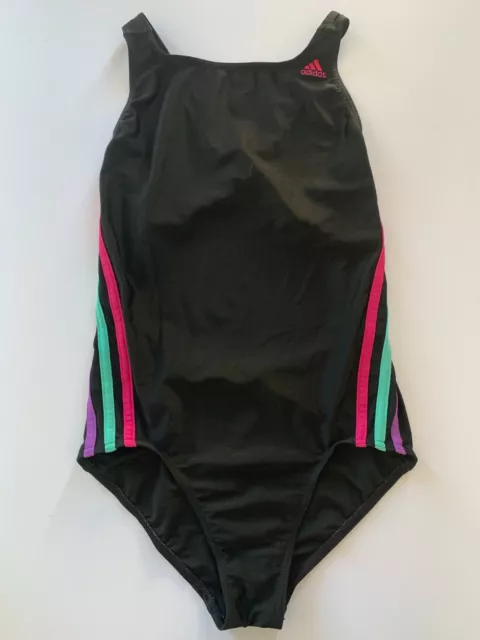 Adidas Black Uk 12  / 34" Swimsuit / Swimming Costume