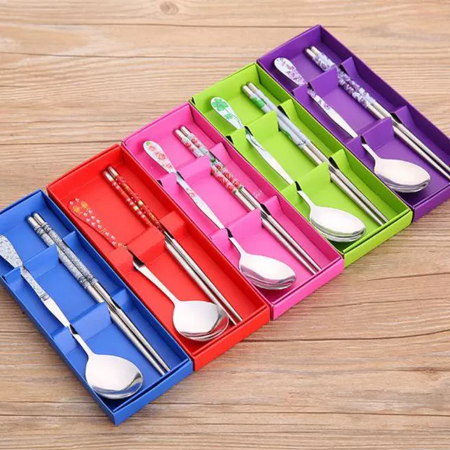 UK Korean Spoon with FREE Chopsticks Set Stainless Steel Tableware Stylish GIFT. 3