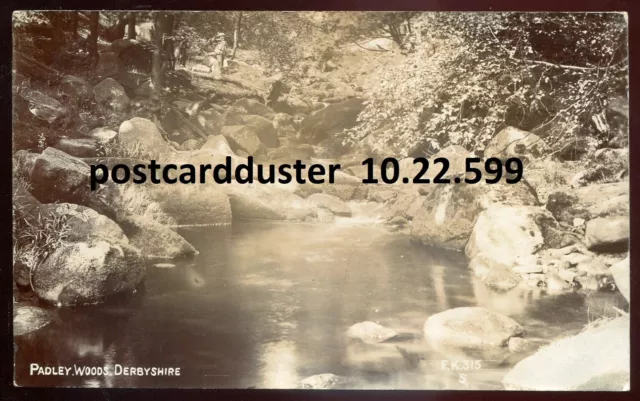 ENGLAND Padley Gorge 1903 Woods Stream. Real Photo Postcard