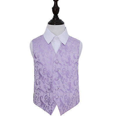 DQT Woven Floral Lilac Page Boys Wedding Waistcoat 2-14 Years