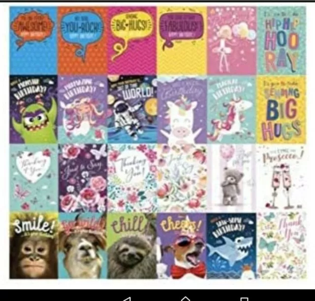 GREETINGS & BIRTHDAY CARDS X 120 £8.99 ALL NEW with ENVELOPES JOB lot wholesale