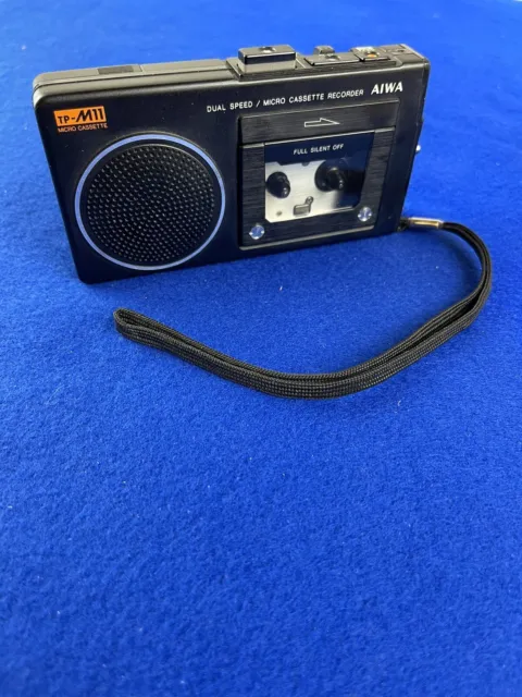 Vintage Aiwa TP-M11 Black Micro Cassette Recorder Player Japan Repair Part As Is