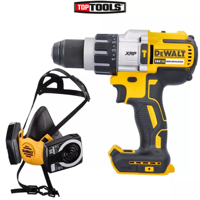 DeWalt DCD996N 18v XRP Brushless Hammer Combi Drill With Half Face Mask