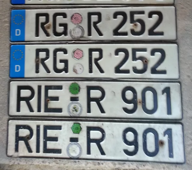 2 Pairs Car License Plates Used Unsealed Set of 2